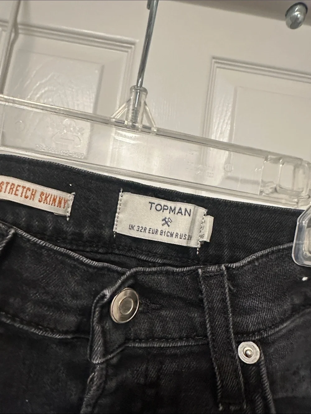 Topman Black Skinny Jeans with Distressed Knees